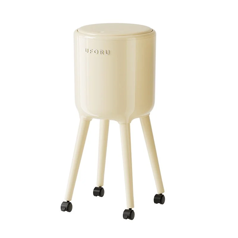 Lidded Tall-Leg Waste Bin